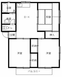 野添 徒歩3分 2階の物件間取画像